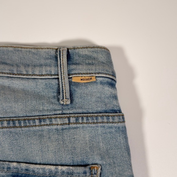 MOTHER The Hustler Ankle Undone Hem Jeans Light Wash Distressed  Sz 27 - Picture 12 of 12